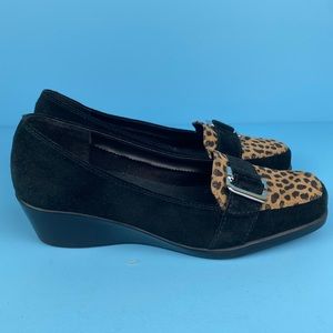 Aerosole Leopard Print Wedge Loafers.